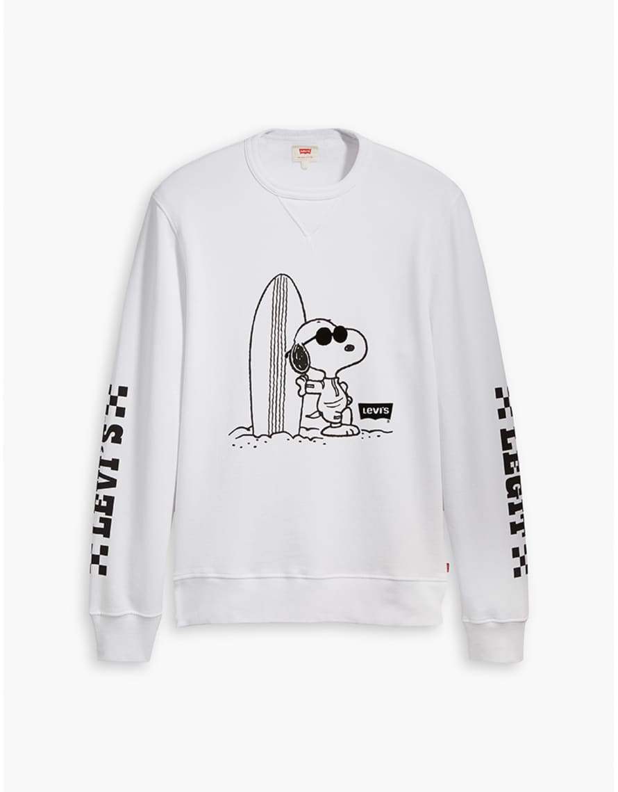 Levi's White Cotton Peanuts Graphic Crewneck Sweatshirt