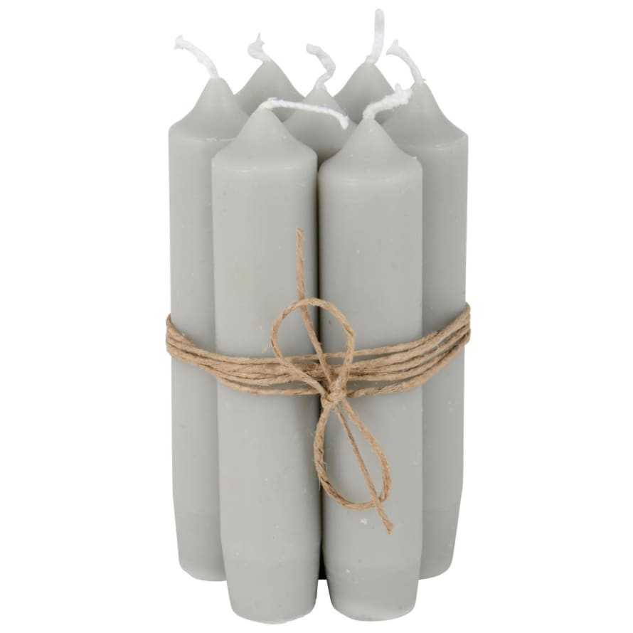 Ib Laursen Pale Grey Short Dinner Candle – Set of 10