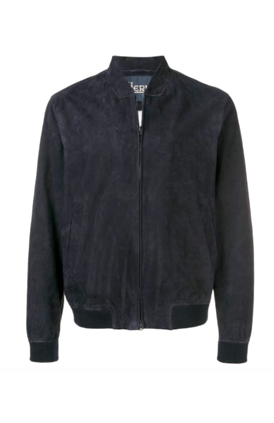 Herno  Men´s Suede Bomber in Navy