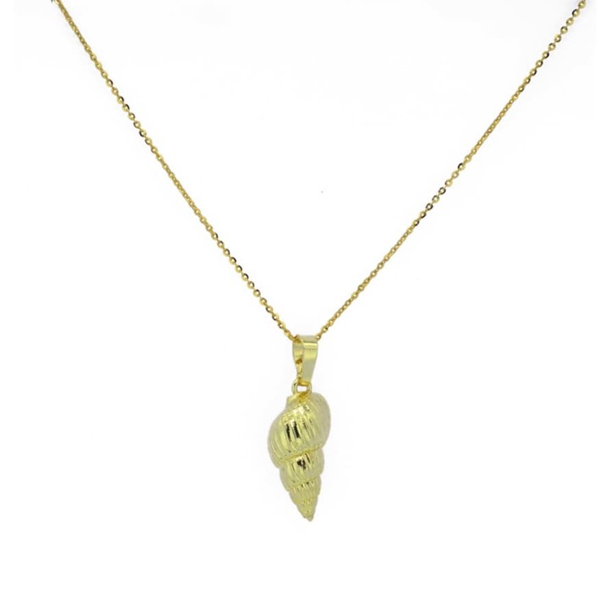 Nilu Gold Plated Shell Horn Necklace