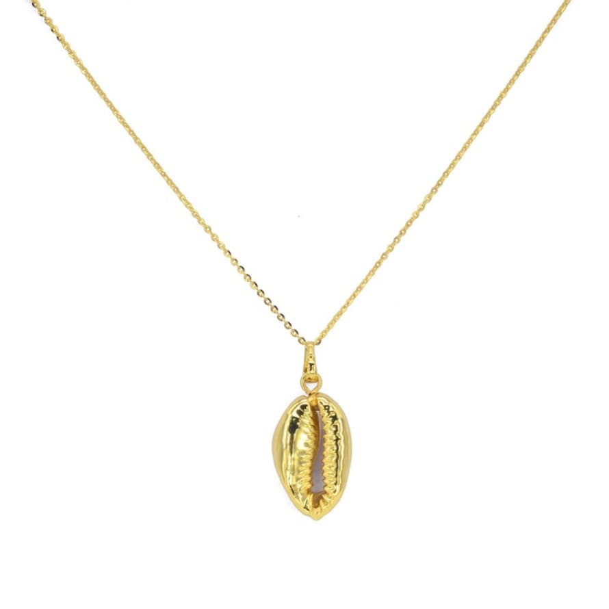 Nilu Gold Small Shell Pendant Sterling Silver Necklace