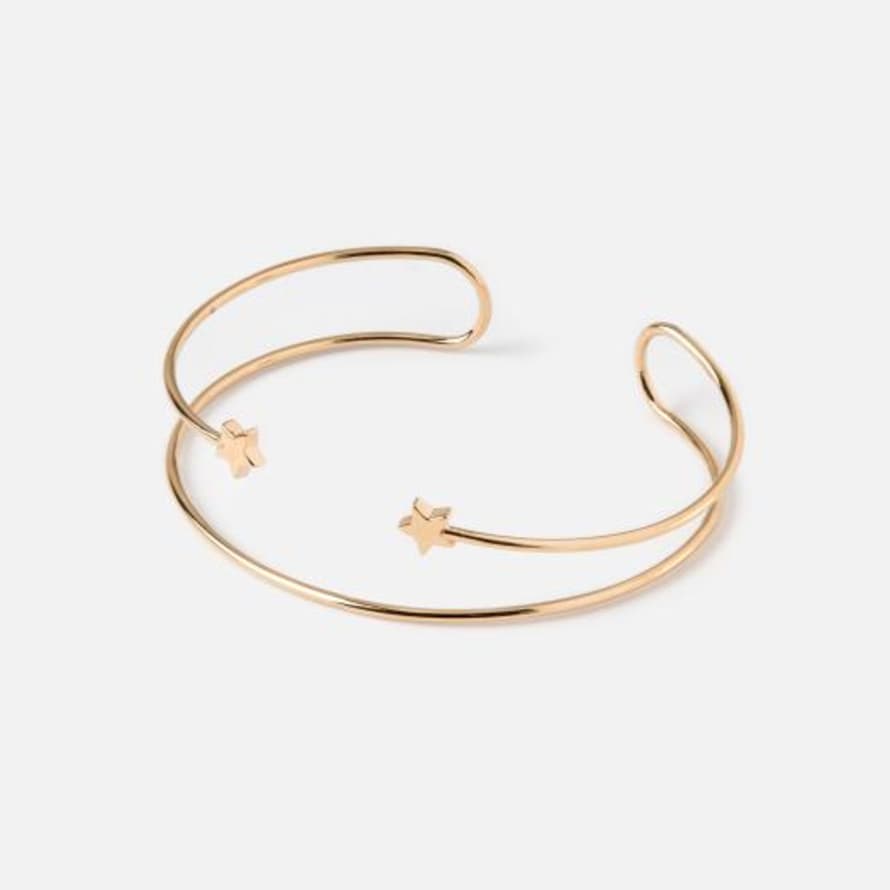 Orelia Open Double Row Star Bangle