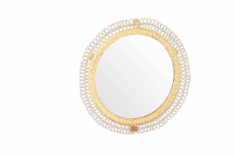 Return to Sender Gold Metal Woven Mirror 