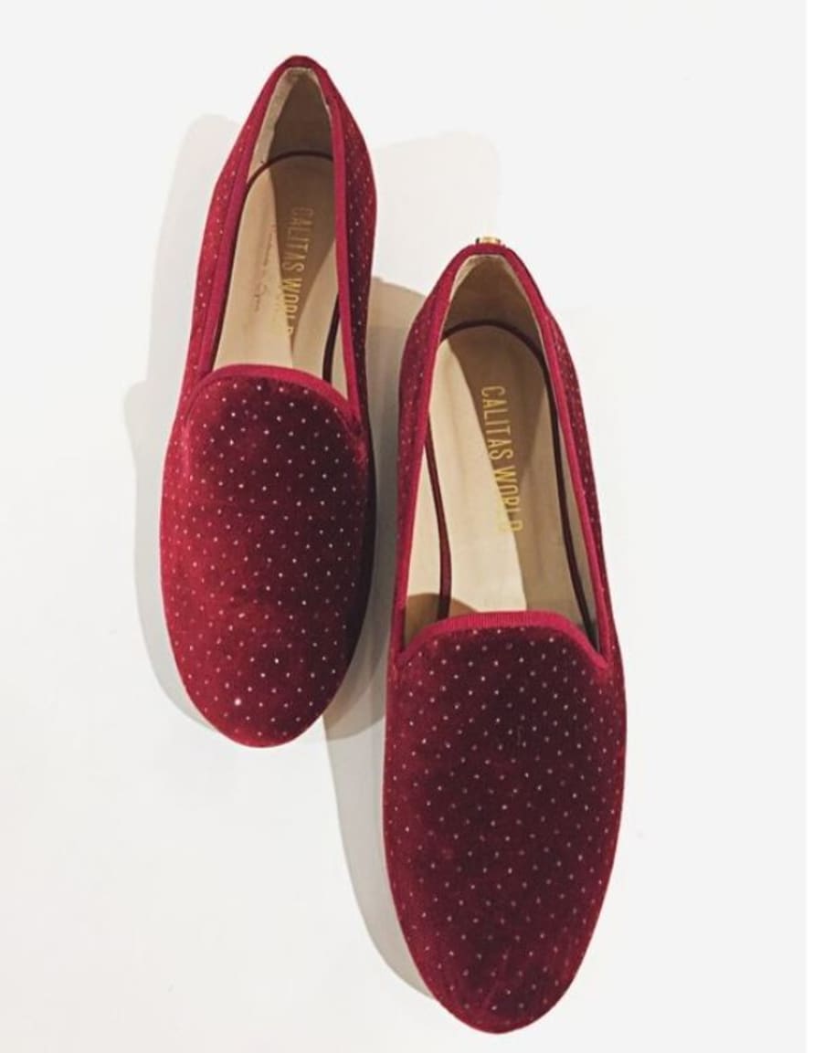 Calita Shoes Burgundy velvet shoes