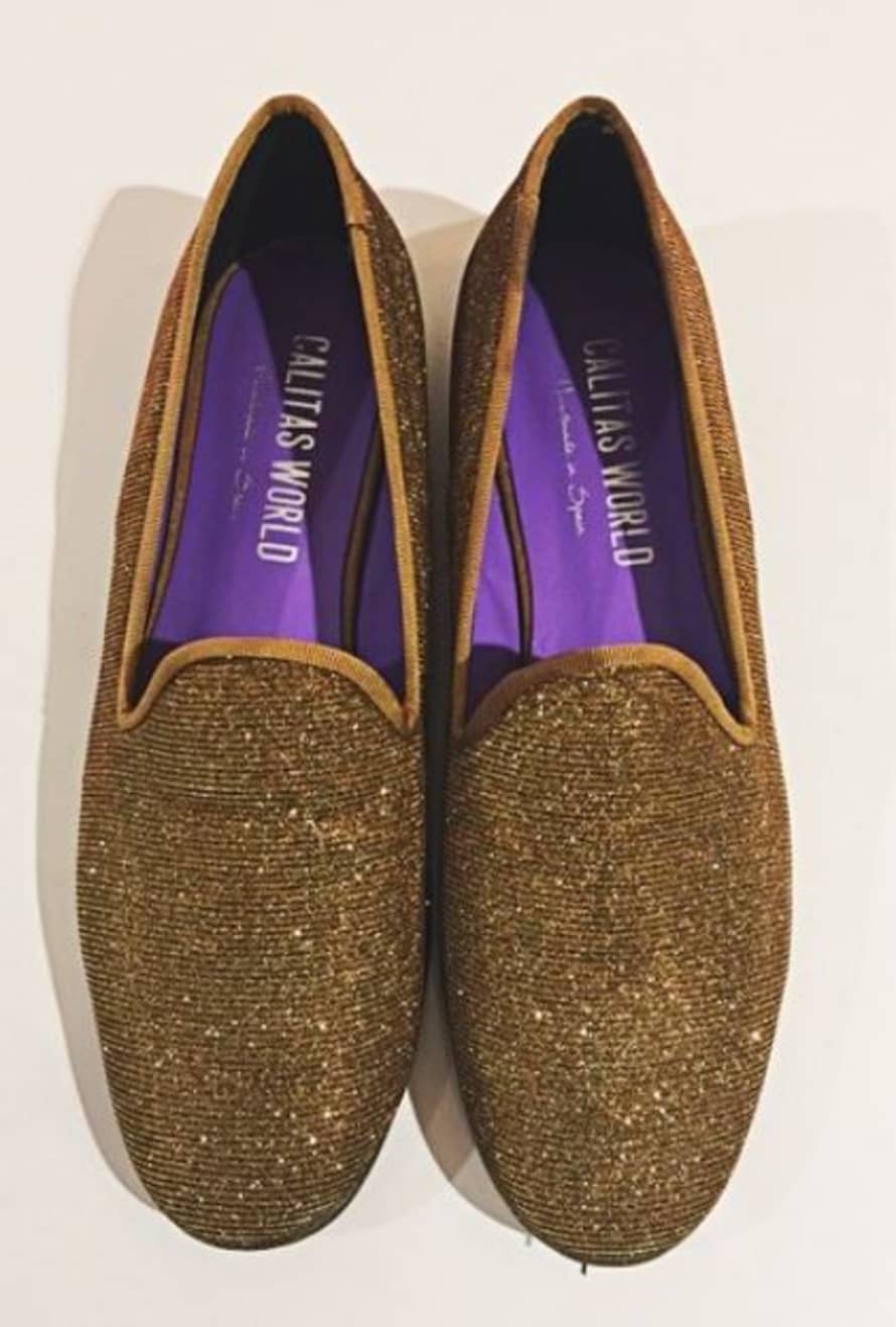 Calita Shoes Sparkle gold shoes 