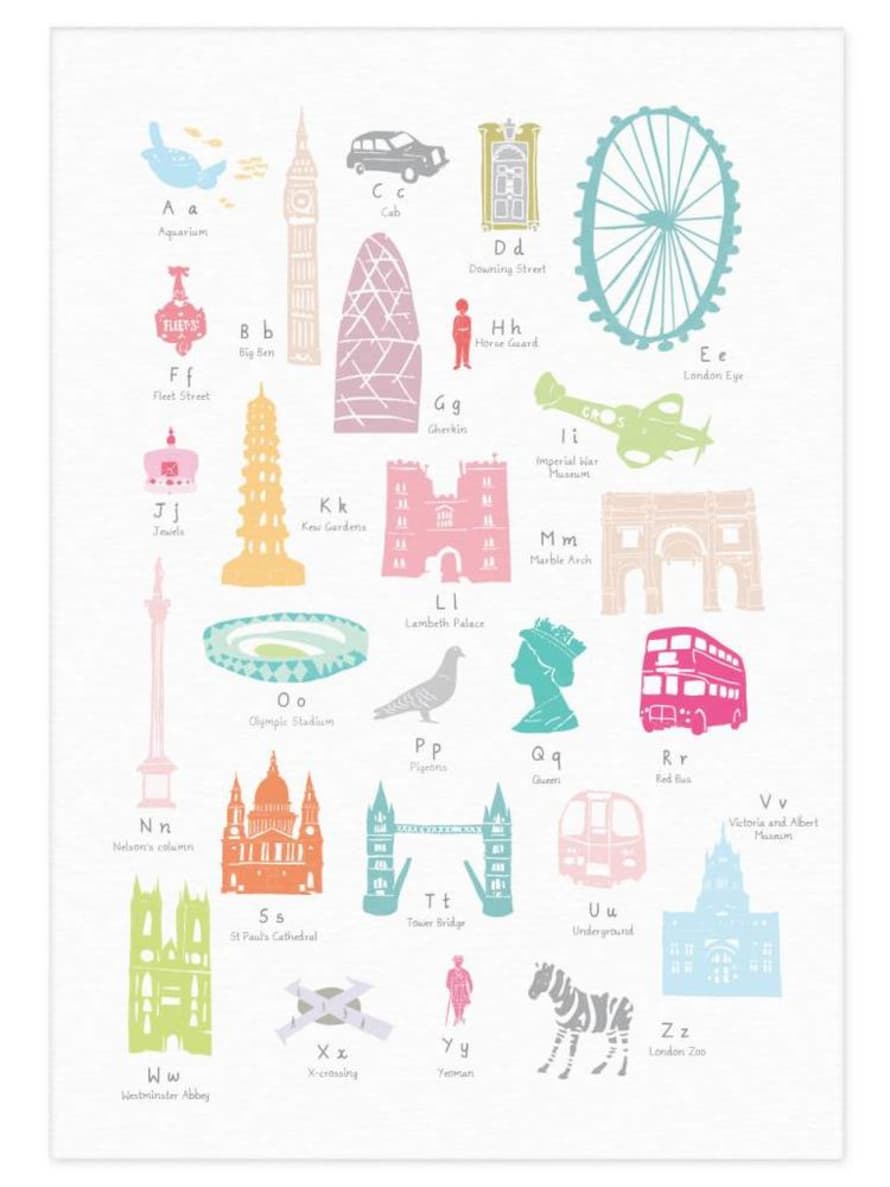 Holly Francesca A-Z of London - A3 Print