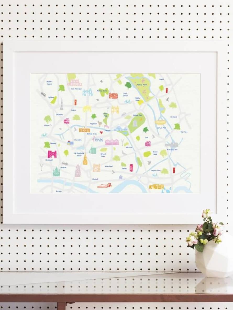 Holly Francesca Map of East London A3 Print