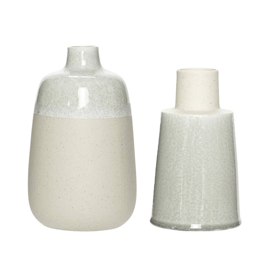 Hubsch Sand Stoneware and Porcelain Enamel Vase