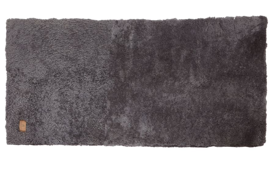 Shepherd of Sweden 'Ebba' Rectangular 100% Sheepskin Rug in colourway Carbon