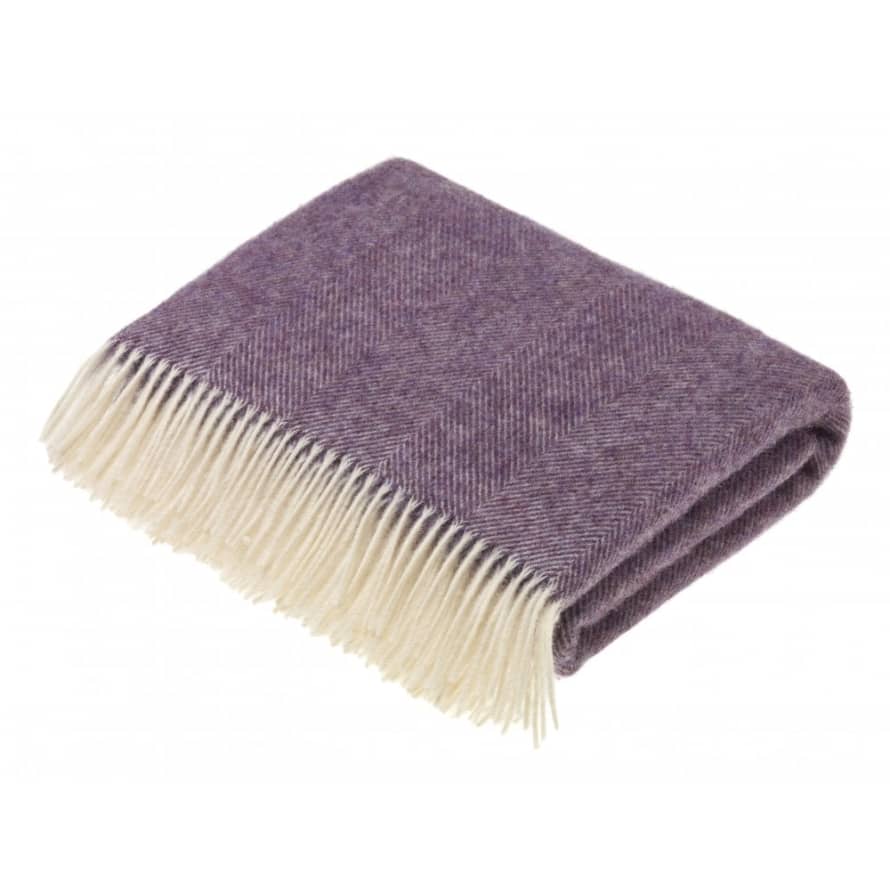 Bronte by Moon Lavender Shetland Herringbone Throw 140cm x 185cm