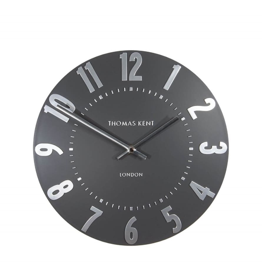 Thomas Kent 50cm Graphite Silver Mulberry Wall Clock