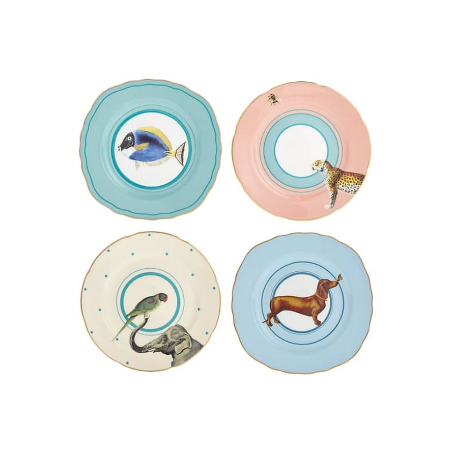 Yvonne Ellen Set of 4 Animal Cake Plates