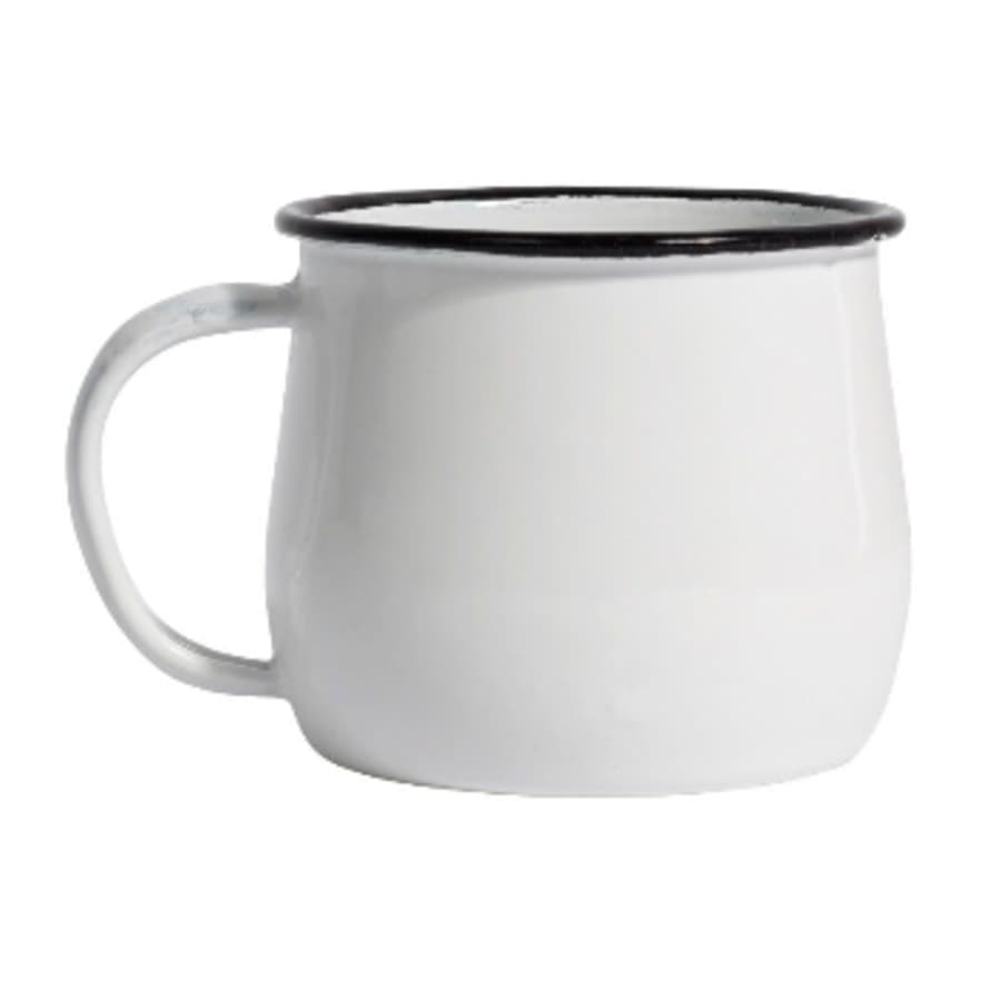 Nordal Cup 7,8xh7cm in iron with white enamel and black border 