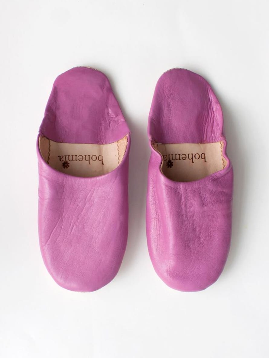 Bohemia Leather Babouche Slipper Fuschia Large