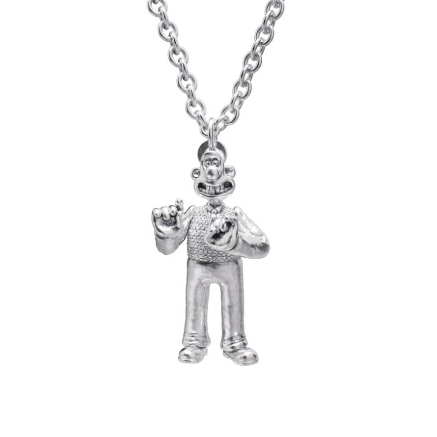 LICENSED TO CHARM Wallace & Gromit - Sterling Silver Standing Wallace Necklace Set