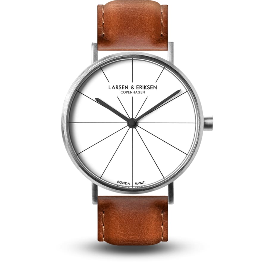 Larsen & Eriksen Silver White Brown 41 mm Absalon Watch