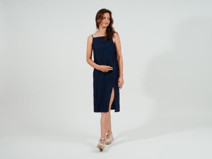 Folkdays Shannary Silk Dress Blue