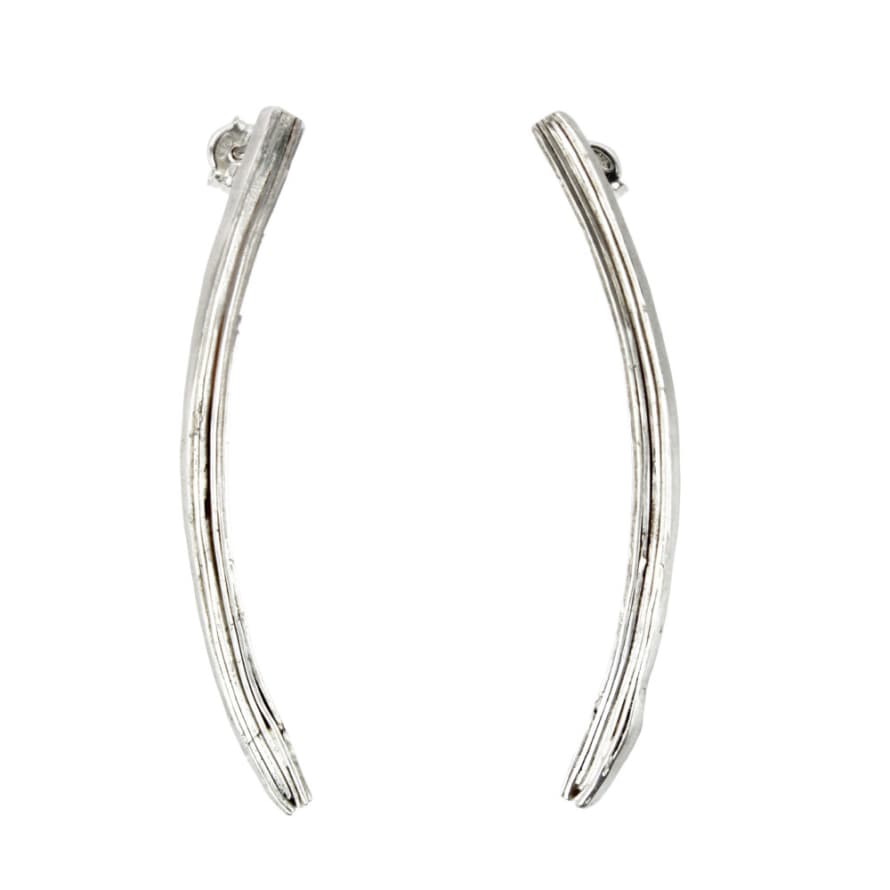 Eni Jewellery .925 Sterling Silver Long Bar Statement Earrings 