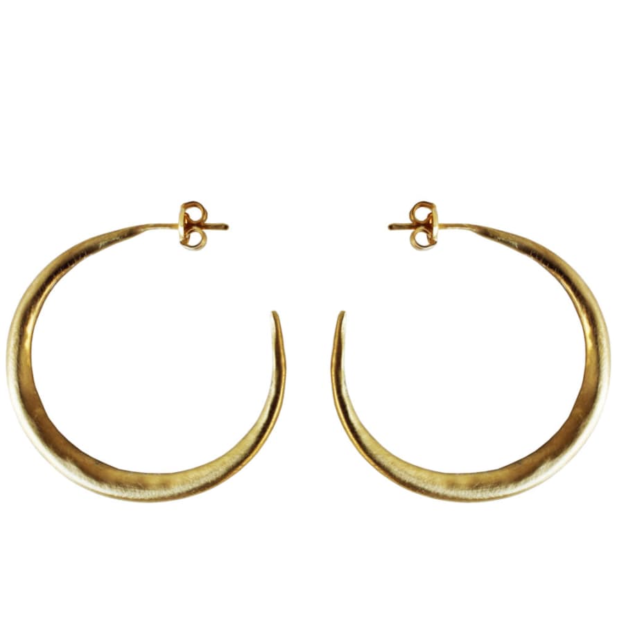 Eni Jewellery Medium Chenier Hoop Earrings  Gold