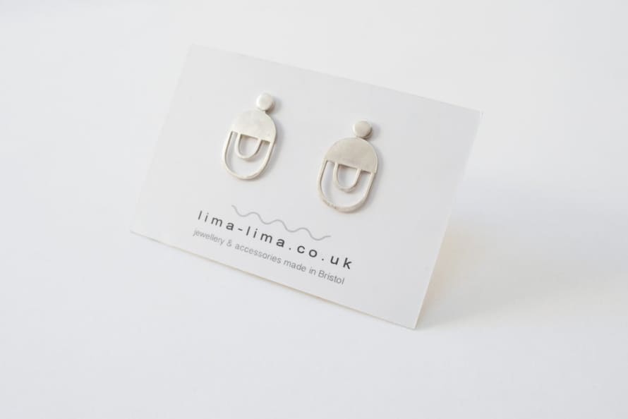 lima-lima Eco Sterling Silver Olive Studs