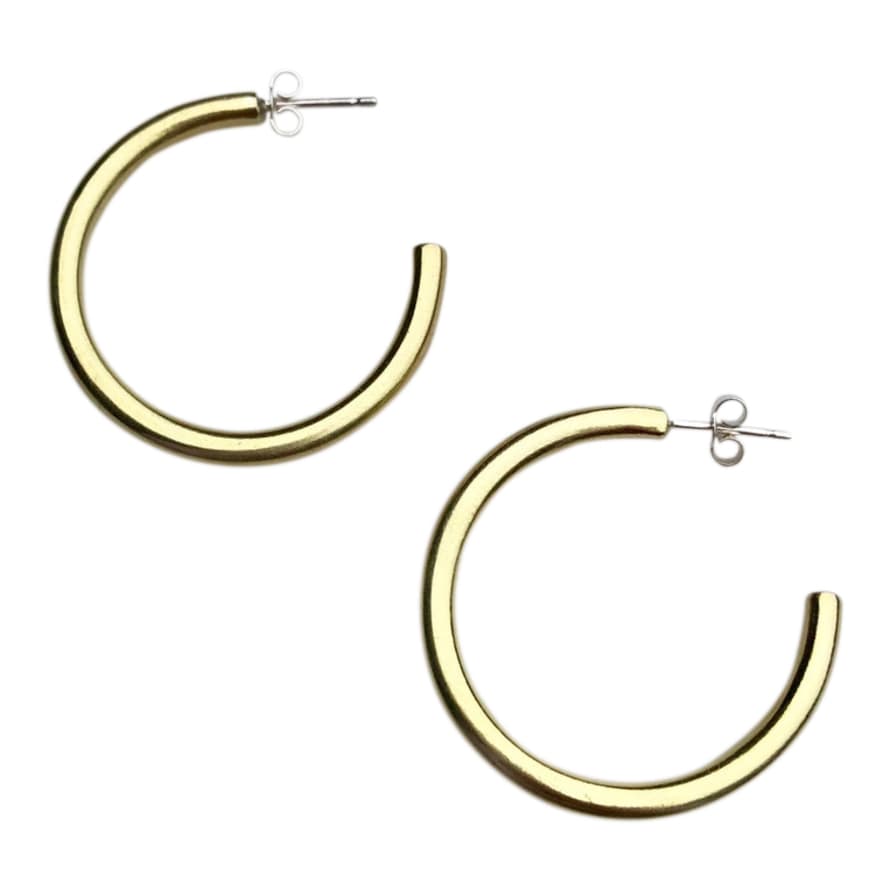 lima-lima Chunky Midi Brass Hoop Earrings