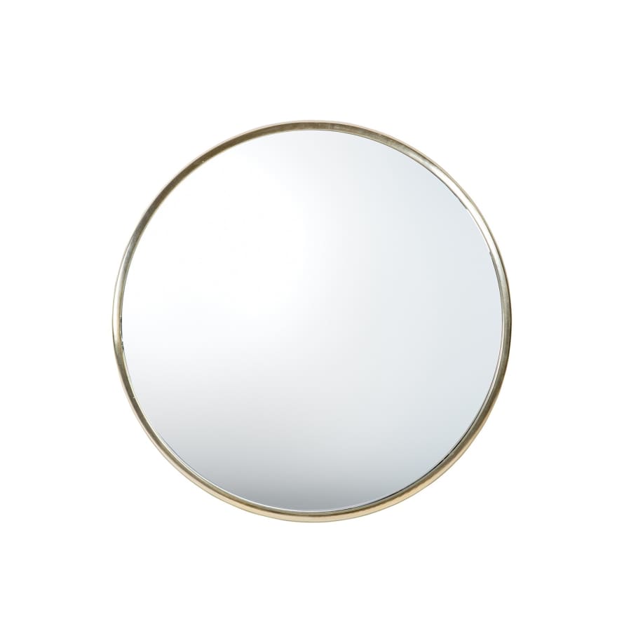 Bloomingville Gold Iron and Glass Round Mirror