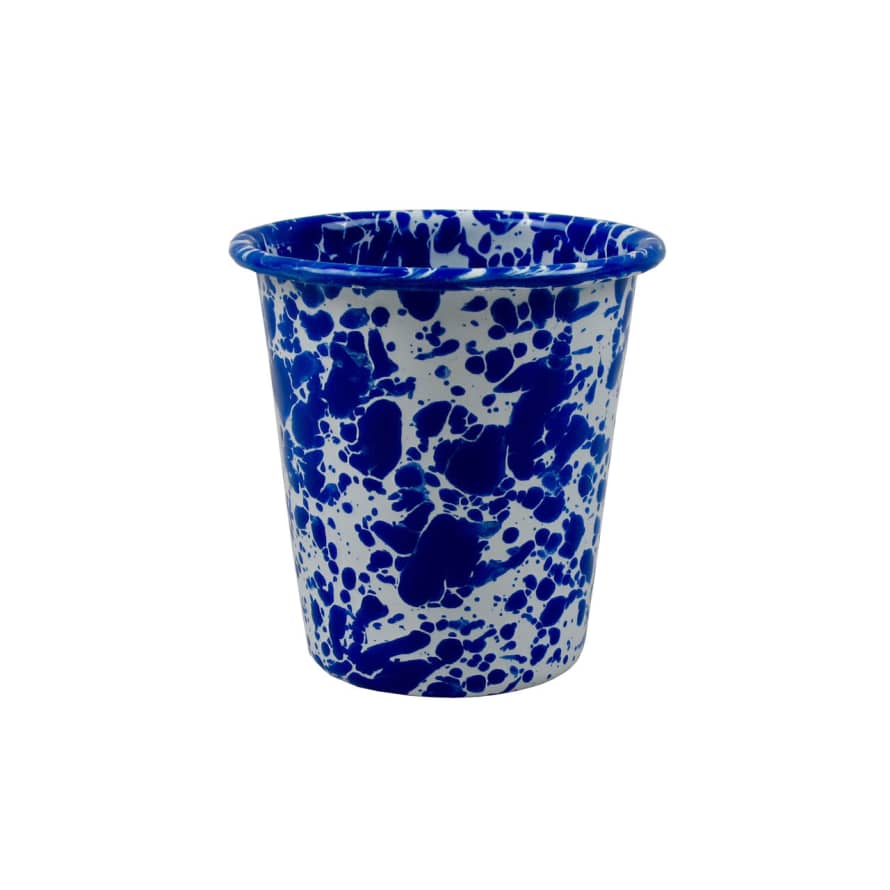 Crow Canyon Home Enamel Splatterware Tumbler Blue