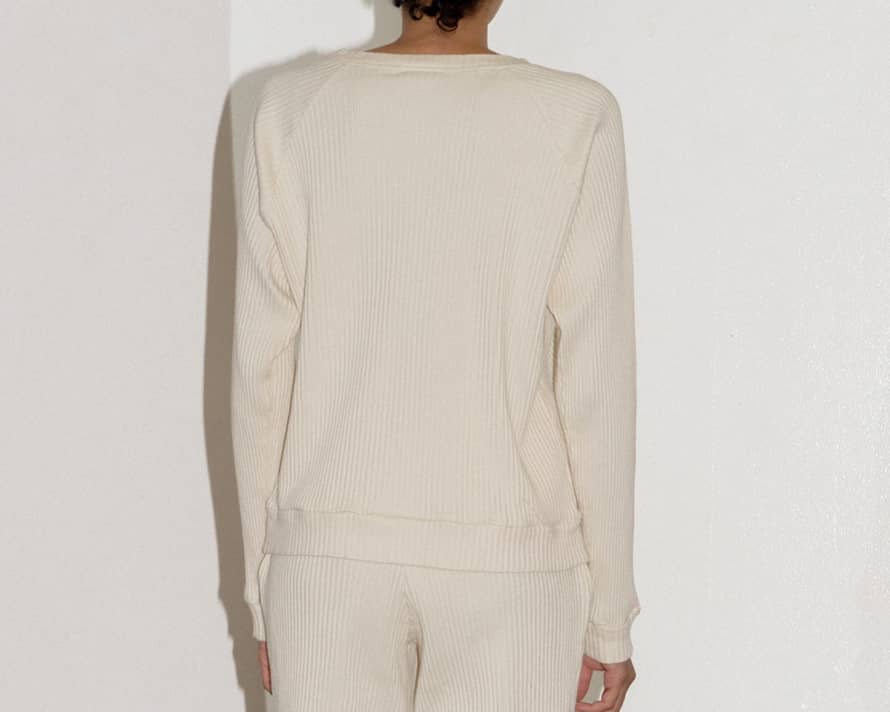 Trouva: Basic Sweat Top - Fleece Rib - Off White