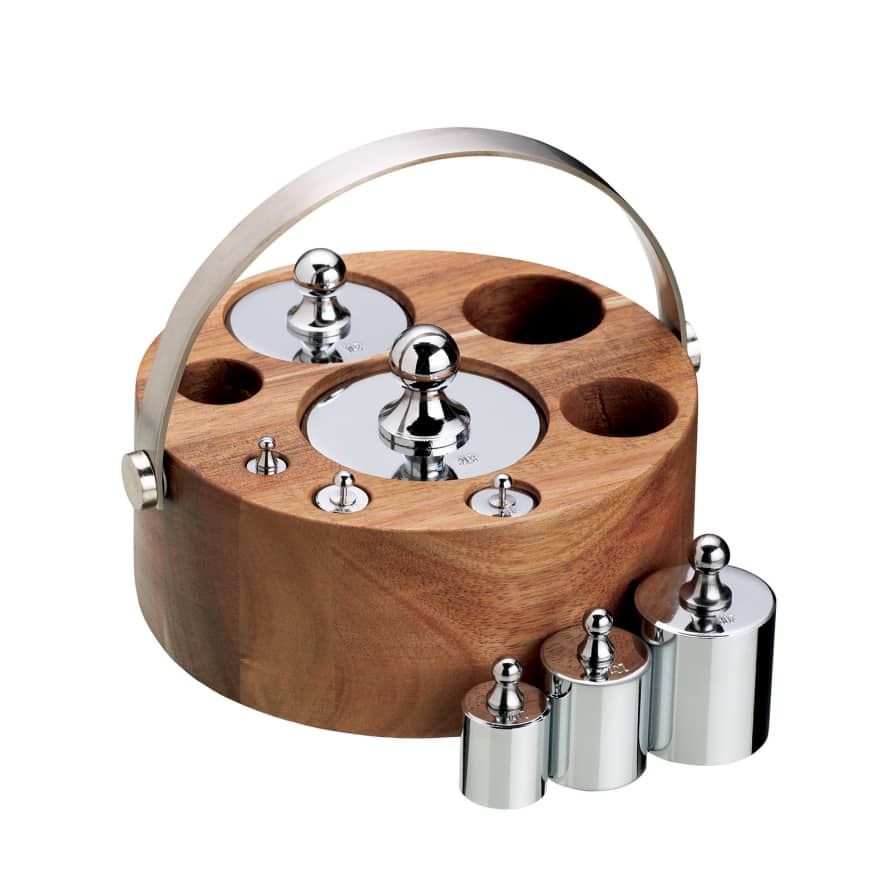 Kitchen Craft Imperial Weight Set in Acacia Wood Block