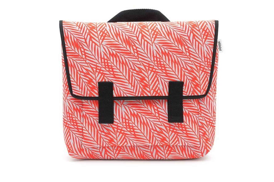 Pijama Satchel Bag in Orange Fern Leaves Print for Laptop 13"