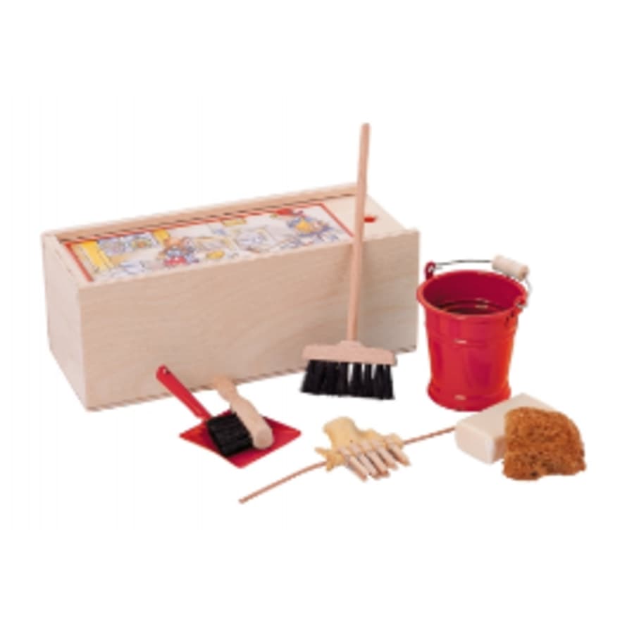 Redecker Doll House Cleaning Set in Red