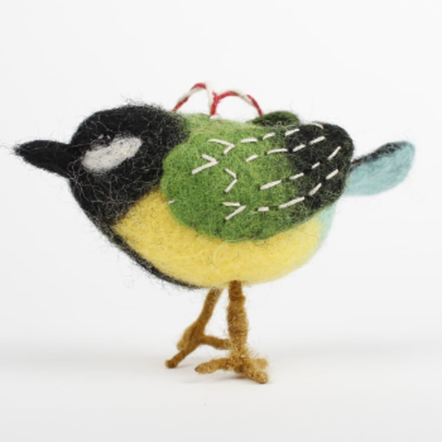 Sjaal met Verhaal Wool Felt Spring Great Tit