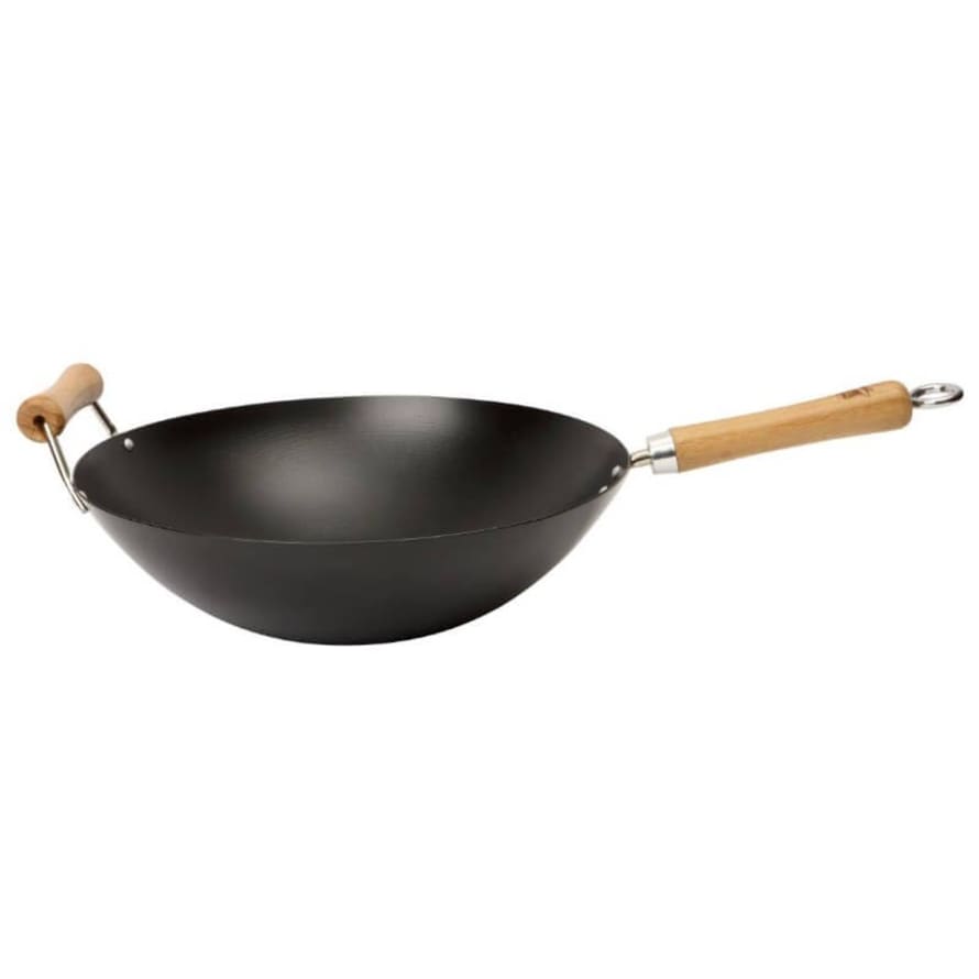 Dexam Wok 14 36 Cm Non Stick Flat Bottom