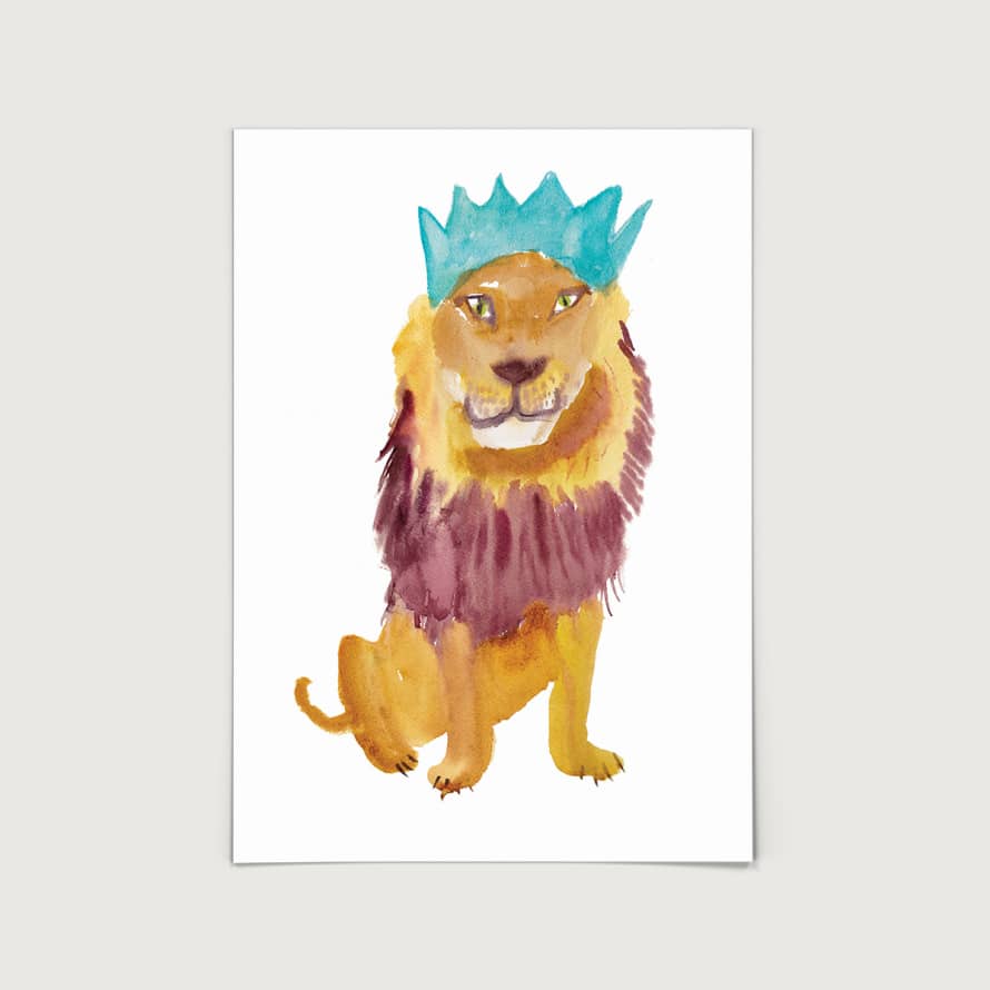 Rosie Webb  King Lion A3 Art Print