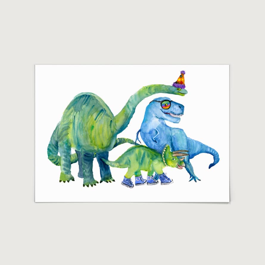 Rosie Webb  Dino Party A3 Art Print