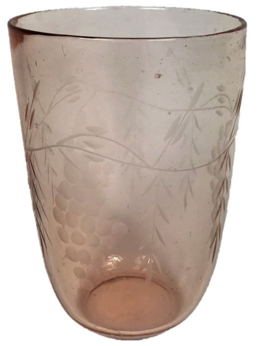 De Weldaad  Engraved Water Glass - Pink Grape