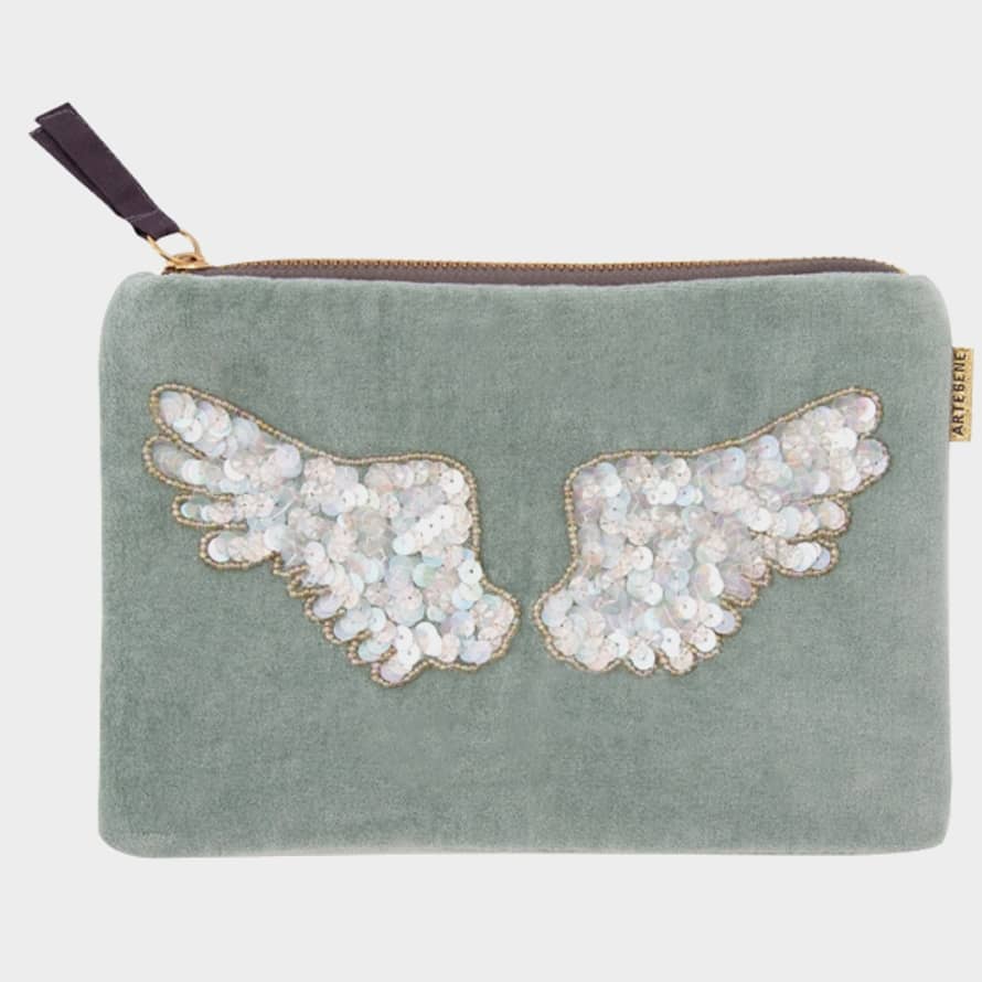 ARTEBENE Clutch Bag Cosmetic Bag Sequins Wings