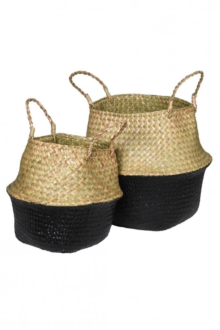 The Home Collection Black Natural Seagrass Basket