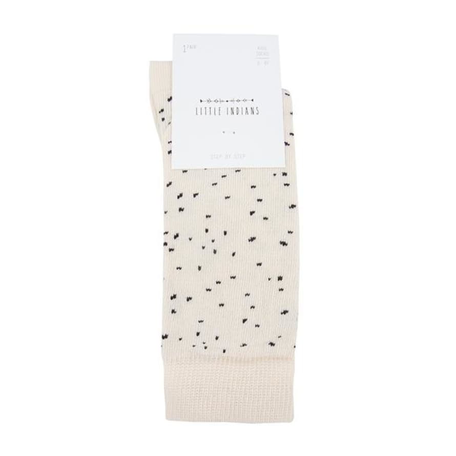 Little Indians Ecru Knee Socks Dots