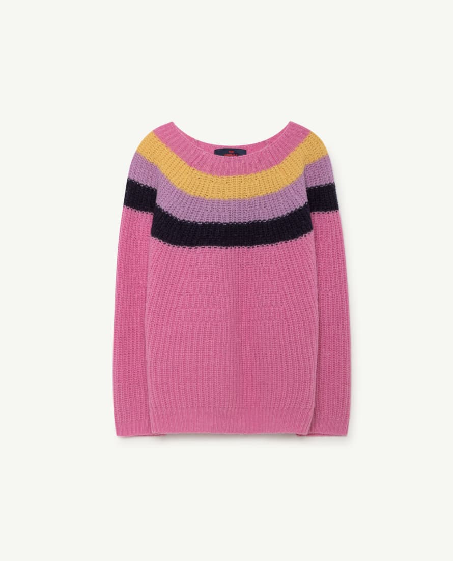 The Animals Observatory Pink Wool Raven Girls Sweater