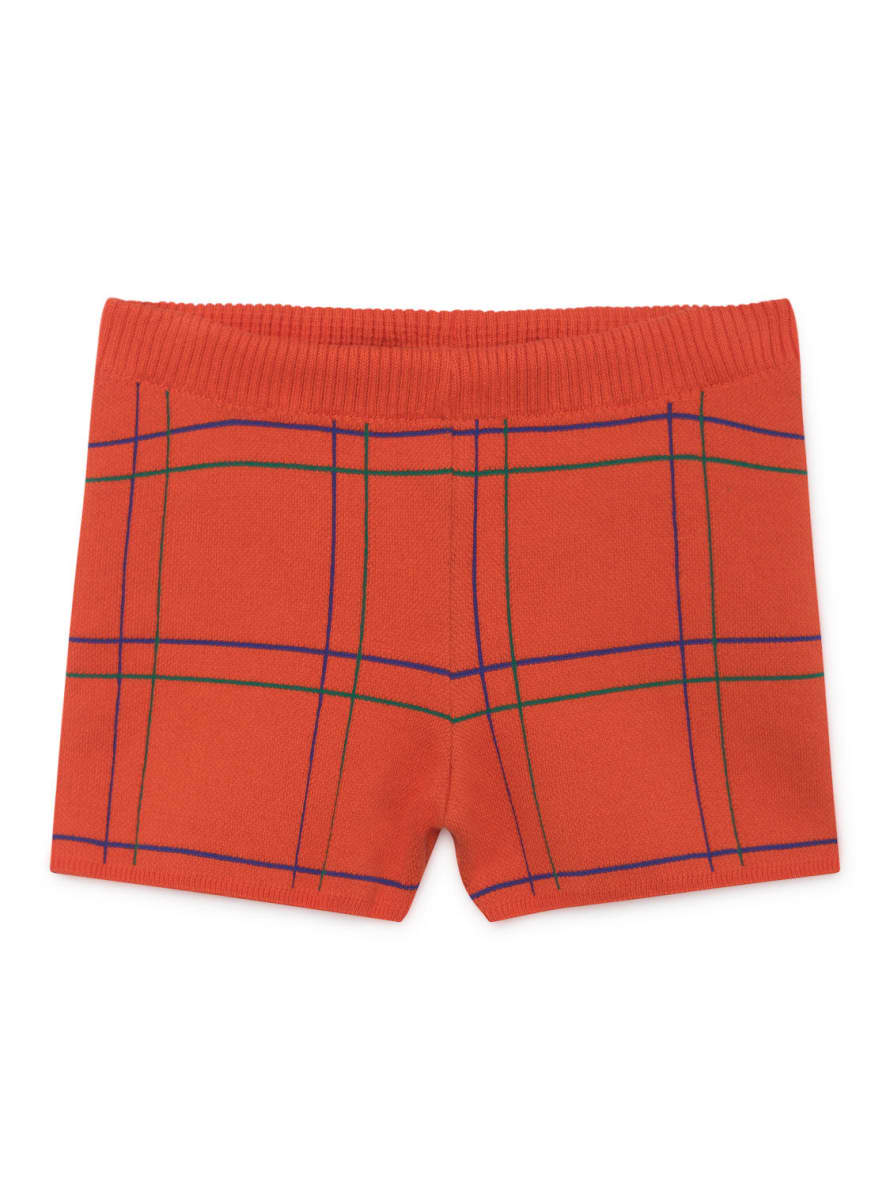Bobo Choses Red Organic Cotton Lines Knitted Boys Shorts
