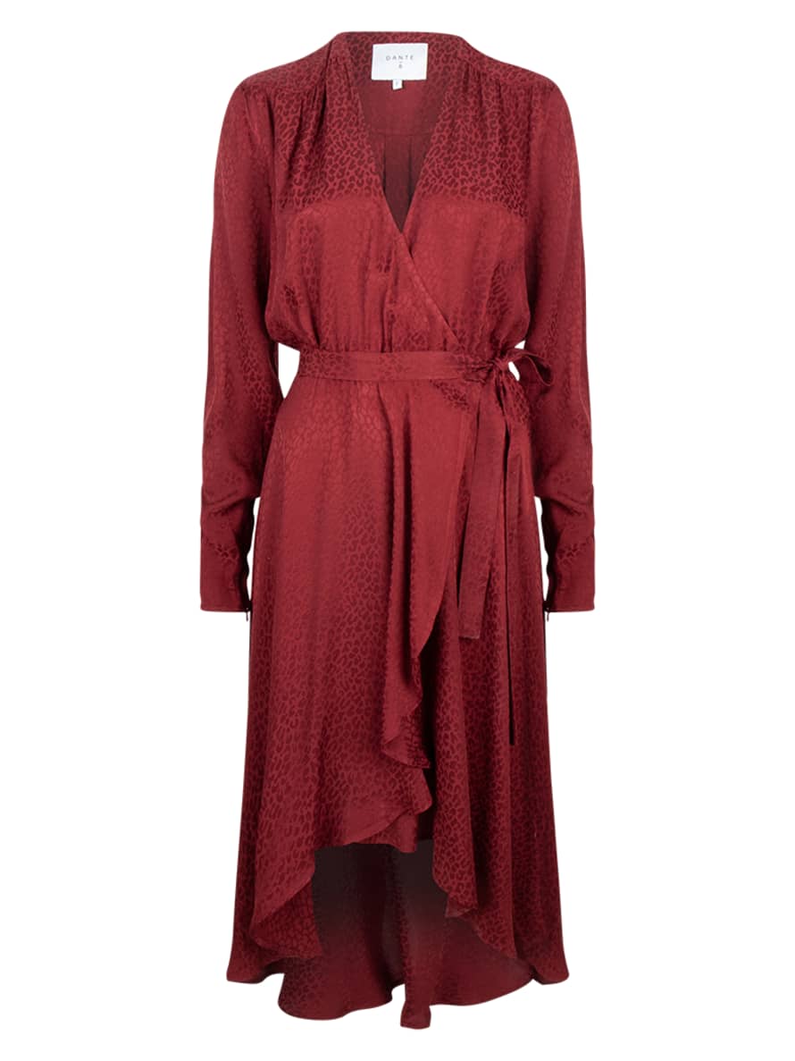 Dante6 Dayna Jacquard Dress in Marsala Red