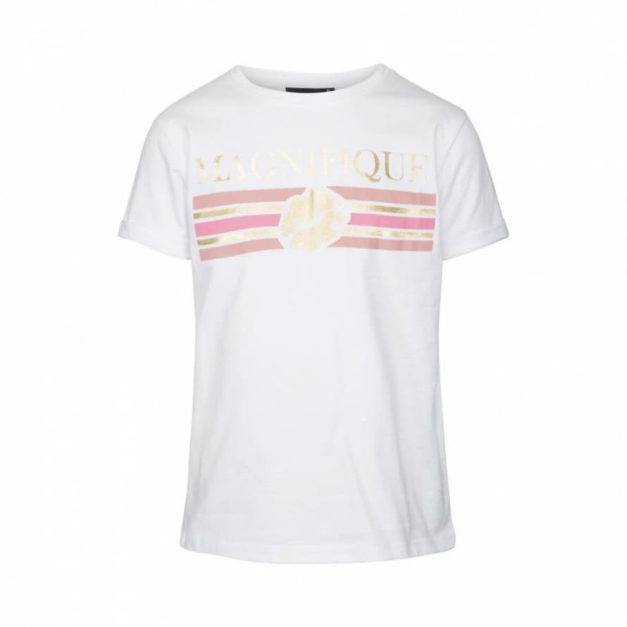 SOFIE SCHNOOR White Cotton Magnificent Girls T Shirt