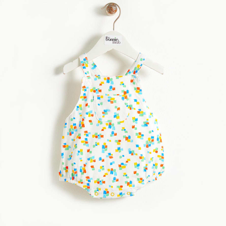 The Bonnie Mob Multicolour Organic Cotton Dali Printed Baby Bubble Romper