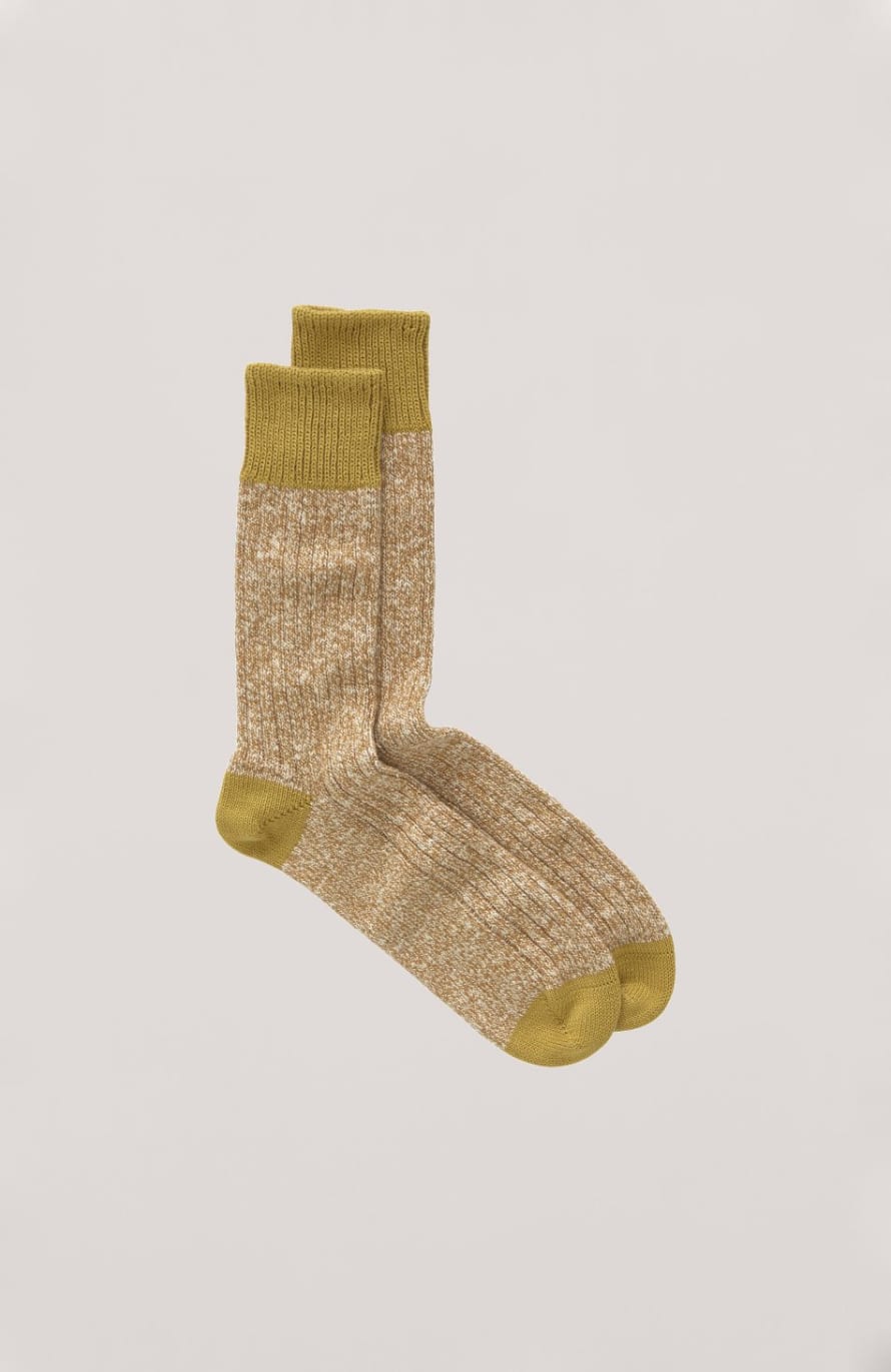 YMC Twisted Slub Sock - Yellow