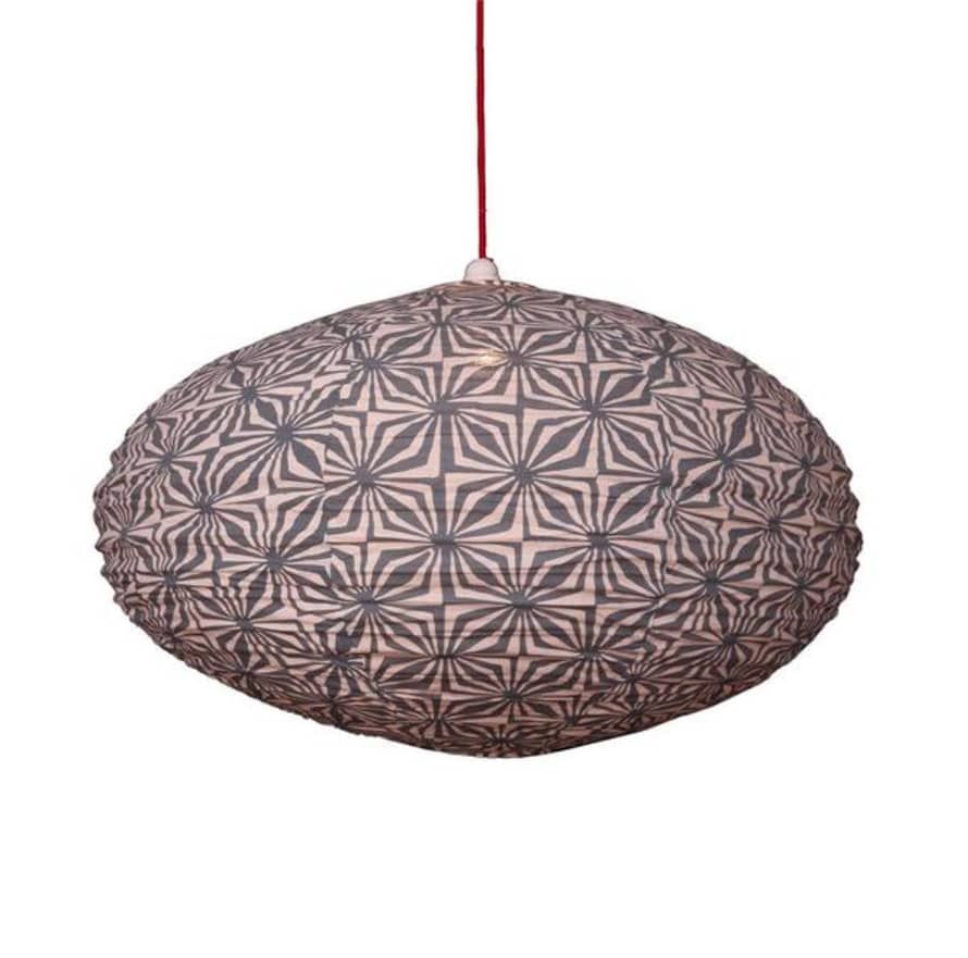 Curiouser and Curiouser Small 60cm Grey & Cream Hima Cotton Pendant Lampshade