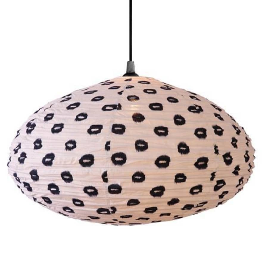 Curiouser and Curiouser Large 80cm Cream & Black Yau Cotton Pendant Lampshade