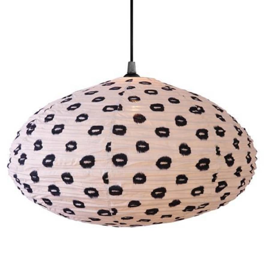 Curiouser and Curiouser Small 60cm Cream & Black Yau Cotton Pendant Lampshade