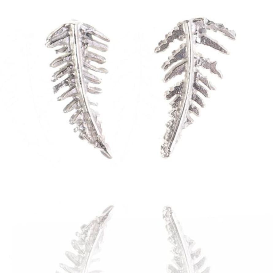 Amanda Coleman Tiny Sterling Silver Fern Stud Earrings