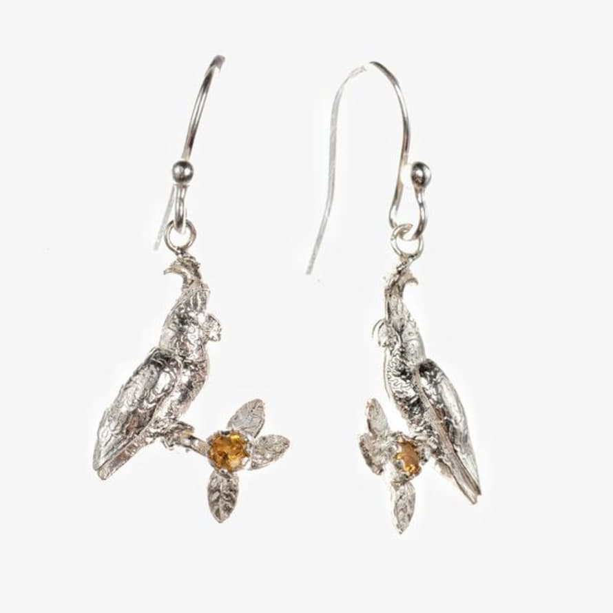 Amanda Coleman Small Sterling Silver Cockatoo Hook Earrings